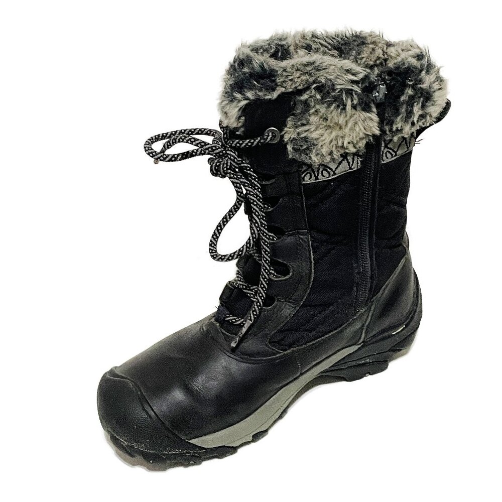 KEEN Hoodoo III Boots 6 Black Leather Waterproof Winter Fur Lace Up Insulated - Picture 6 of 15